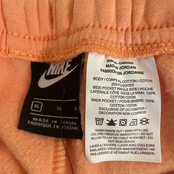 Nike Womens Sweat Shorts XL Orange CU5077-895 Knee Length 9.5” Inseam Drawstring - Picture 6 of 8